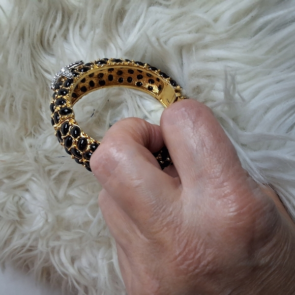 Vintage Rare KJL Black Mosaic Starfish Bracelet - Picture 5 of 14